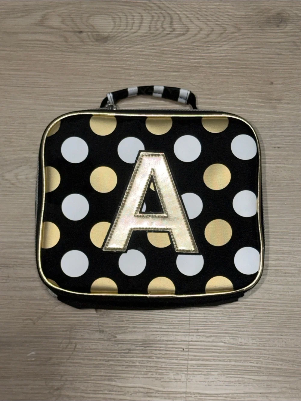 JUSTICE LUNCHBOX “A” DOTS & STRIPES SUPER CUTE!!